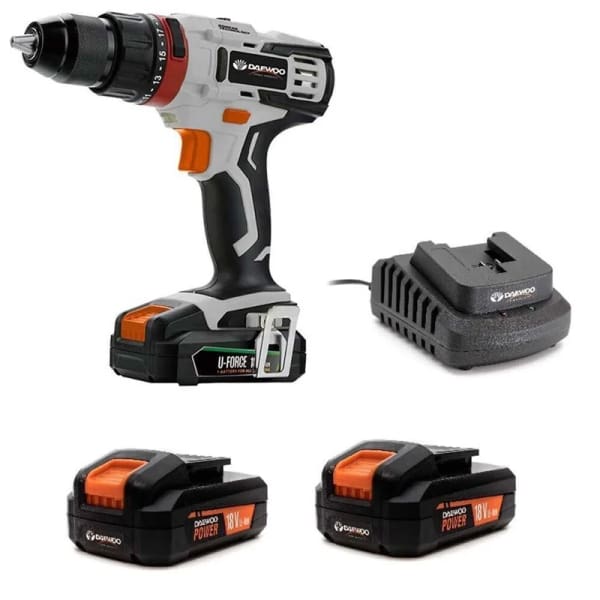 Pack Perceuse à percussion DAEWOO DALD18 M1 Gris Noir (Pack M1) Pack Perceuse à percussion DAEWOO DALD18 M1 Gris Noir (Pack M1)